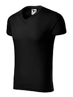 Slim Fit V-neck tričko pánské černá
