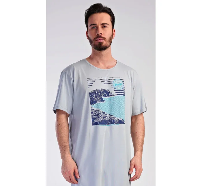 Pánská noční košile s krátkým rukávem model 19903025 - Vienetta MAN Pánská noční košile s krátkým rukávem model 19903025 - Vienetta MAN