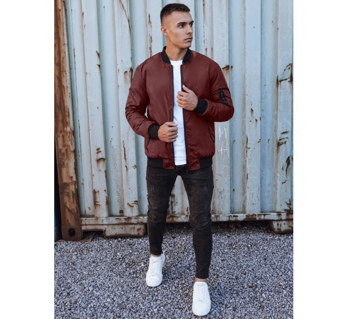 Pánská bunda bomber bordó model 21980968 - Dstreet