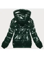 Lesklá zelená dámská bunda se lemem model 16982552 - Libland