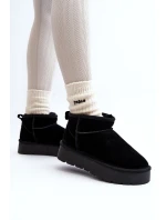 Módní semišové nízké sněhule Černá Nucca Módní semišové nízké sněhule Černá Nucca