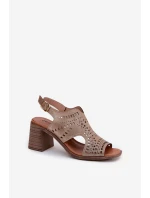 Dámské Sandály S Na Podpatku Zlaté model 21691810 - Boto Dámské Sandály S Na Podpatku Zlaté model 21691810 - Boto