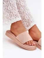 Dámské Pantofle Na Platformě Z Eko Semiše Špinavě Růžové Jorina Dámské Pantofle Na Platformě Z Eko Semiše Špinavě Růžové Jorina