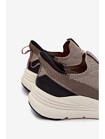 Pánské Sportovní Boty Textilní SlipOn Sneakers Na Platformě  Béžové model 22147184 - Kobbo