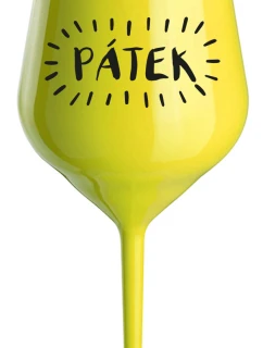 PÁTEK - žlutá nerozbitná sklenice na víno 470 ml
