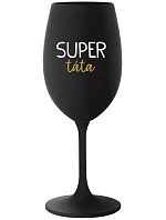 SUPER TÁTA - černá sklenice na víno 350 ml SUPER TÁTA - černá sklenice na víno 350 ml
