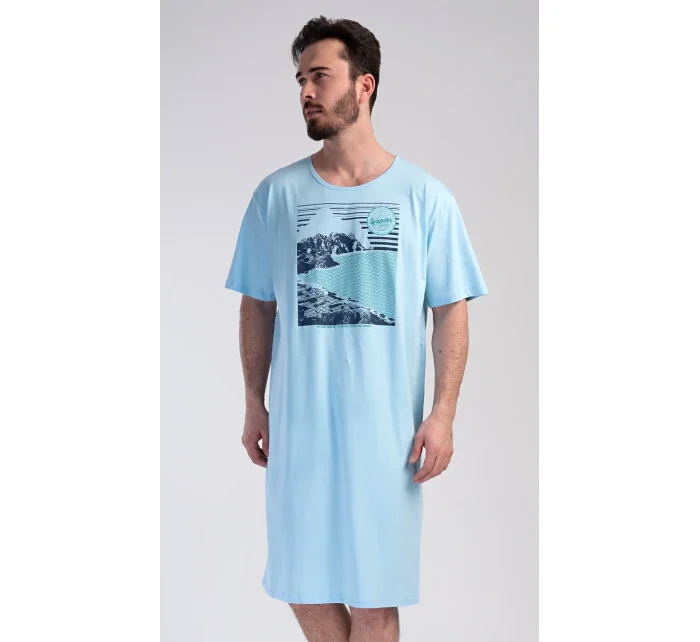 Pánská noční košile s krátkým rukávem model 19903025 - Vienetta MAN Pánská noční košile s krátkým rukávem model 19903025 - Vienetta MAN