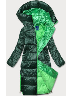 Zelená dámská bunda s kontrastními vsadkami (AG1-J9063)