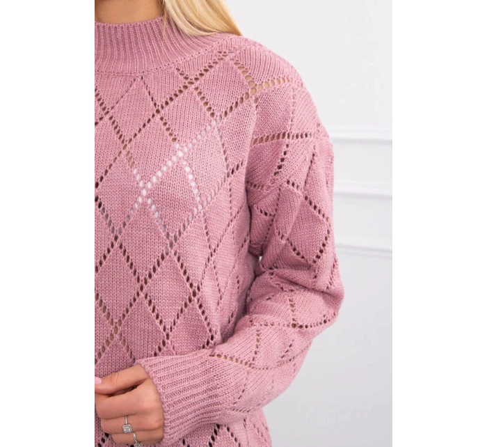 Poloviční rolák s diamantovým vzorem tmavě růžový Poloviční rolák s diamantovým vzorem tmavě růžový