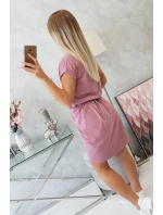 Šaty s obálkou dole tmavě růžové