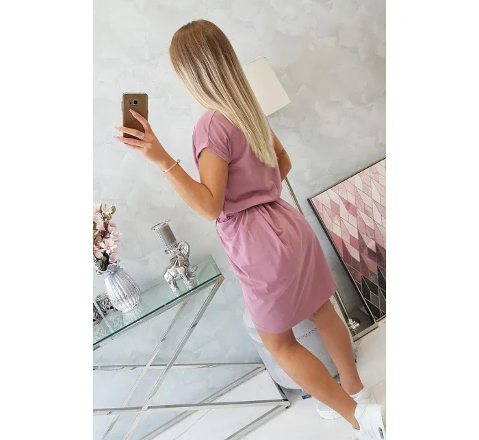 Šaty s obálkou dole tmavě růžové