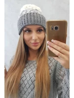 Dámská čepice Samara K346 šedá+bílá