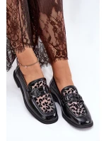 Kožené Lakované Mokasíny S Mřížkou Černé Vinceza 31931