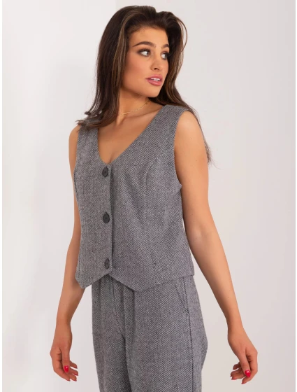 Dámská vesta LK KZ Šedá s černou model 20705896 - FPrice Dámská vesta LK KZ Šedá s černou model 20705896 - FPrice