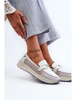 Dámské kožené mokasíny D&A TW210 bílé - S.Barski