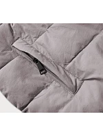Dámská asymetrická bunda oversize béžová (1535) Dámská asymetrická bunda oversize béžová (1535)