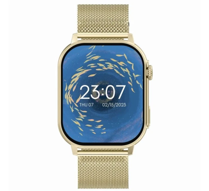 Chytré hodinky Gravity GT15-7 Růžový silikonový řemínek + zlatý náramek Chytré hodinky Gravity GT15-7 Růžový silikonový řemínek + zlatý náramek