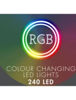 VÁNOČNÍ STROMEK SVĚTLA VENKOVNÍ / VNITŘNÍ SVĚTELNÝ ZÁVĚS 240 VEDL 600X60CM S DÁLKOVÝM OVLÁDÁNÍM RGB BARVA