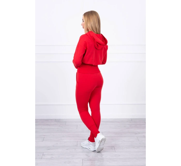 Komplet z szerokimi ściągaczami czerwony