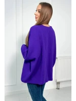 Mušelínová halenka s ohrnutými rukávy tmavě fialová