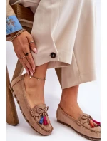 Semišové Mokasíny S Mašlí A Tmavě béžová model 21623165 - Boto Semišové Mokasíny S Mašlí A Tmavě béžová model 21623165 - Boto