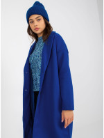 Kobaltový dámský kabát s kapsami OCH BELLA