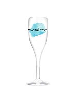 Personalizovaná nerozbitná prosecco sklenice s barevnou skvrnou Personalizovaná nerozbitná prosecco sklenice s barevnou skvrnou