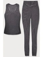 Dámský sportovní komplet - top a legíny YW88037-2 Tmavě šedá - J.STYLE Dámský sportovní komplet - top a legíny YW88037-2 Tmavě šedá - J.STYLE