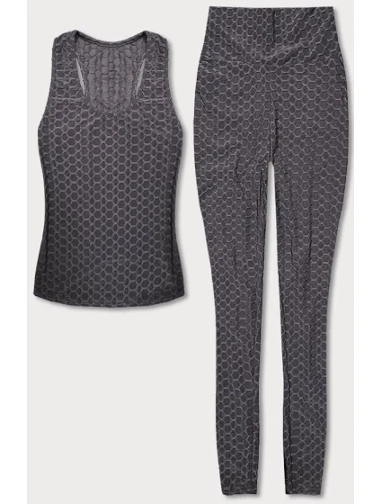 Dámský sportovní komplet - top a legíny YW88037-2 Tmavě šedá - J.STYLE Dámský sportovní komplet - top a legíny YW88037-2 Tmavě šedá - J.STYLE