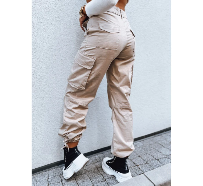 SHIMMERING dámské padákové kalhoty světle béžové FashionStreet UY1674