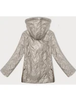 Světle béžová dámská prošívaná bunda s odepínací kapucí model 20833078 - S'WEST