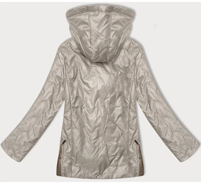 Světle béžová dámská prošívaná bunda s odepínací kapucí model 20833078 - S'WEST