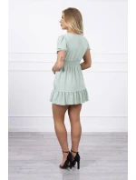 Šaty s vázaným výstřihem do V tmavě mátové Šaty s vázaným výstřihem do V tmavě mátové