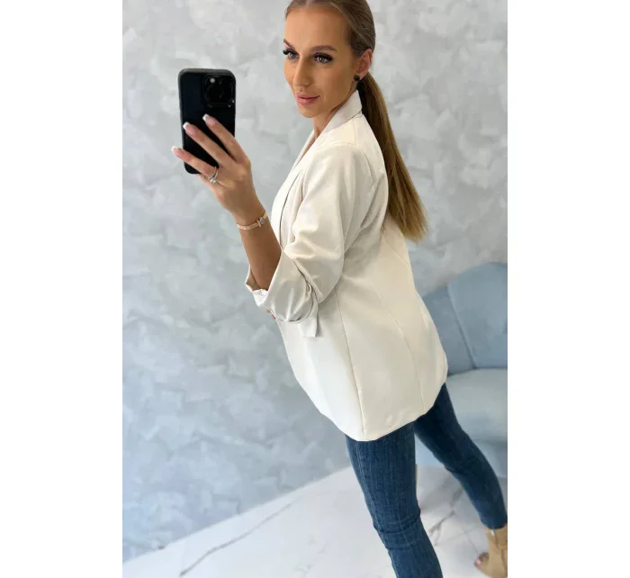 Sako s klopami elegantní světle béžové Sako s klopami elegantní světle béžové