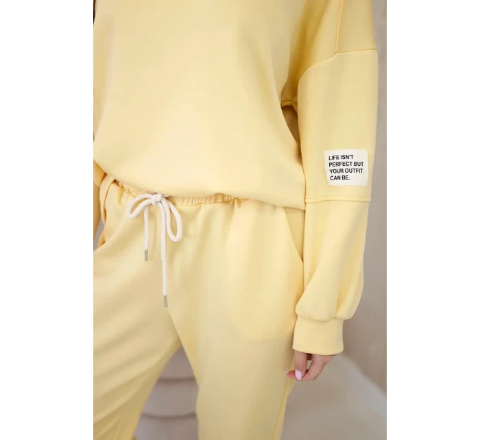 Komplet teplákové + kalhoty máslová látka žlutý Komplet teplákové + kalhoty máslová látka žlutý