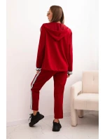 Dámský komplet s viskózou s model 21339245 a sportovní sako červený - K-Fashion