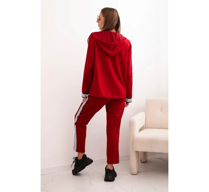 Dámský komplet s viskózou s model 21339245 a sportovní sako červený - K-Fashion