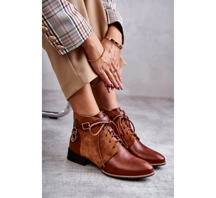 Dámské kožené kozačky Maciejka 5743A-29 Hněde