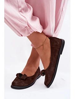 Kožené Semišové Dámské Polobotky model 22101235 Čokoládové - Zazoo