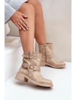 Dámské Kožené Kotníkové Boty Na Nízkém Bloku Podpatku S Pásky Zazoo 3644 Béžové Dámské Kožené Kotníkové Boty Na Nízkém Bloku Podpatku S Pásky Zazoo 3644 Béžové