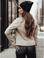 Dámská přechodná kožená bunda TY4744 béžová - FashionStreet Dámská přechodná kožená bunda TY4744 béžová - FashionStreet
