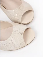 Pohodlné  sandály dámské hnědé na širokém podpatku