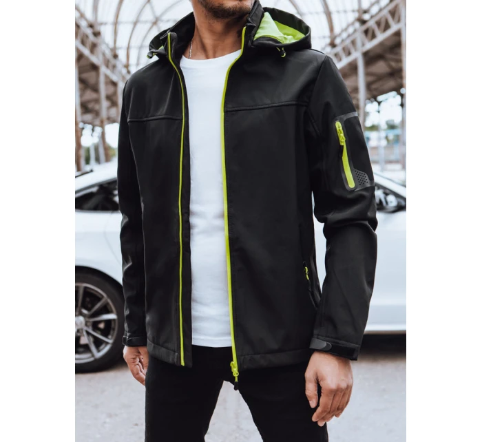 Pánská softshellová bunda s kapucí černá FashionStreet TX4473