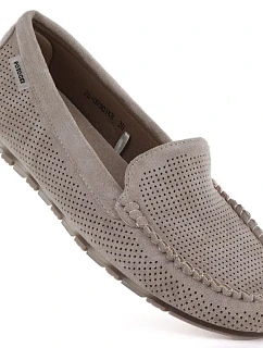 Dámské semišové polobotky khaki mokasíny model 22097293 - Potocki