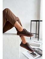 Kožené dámské polobotky Barefoot model 22074657 Čokoládové - Zazoo Kožené dámské polobotky Barefoot model 22074657 Čokoládové - Zazoo