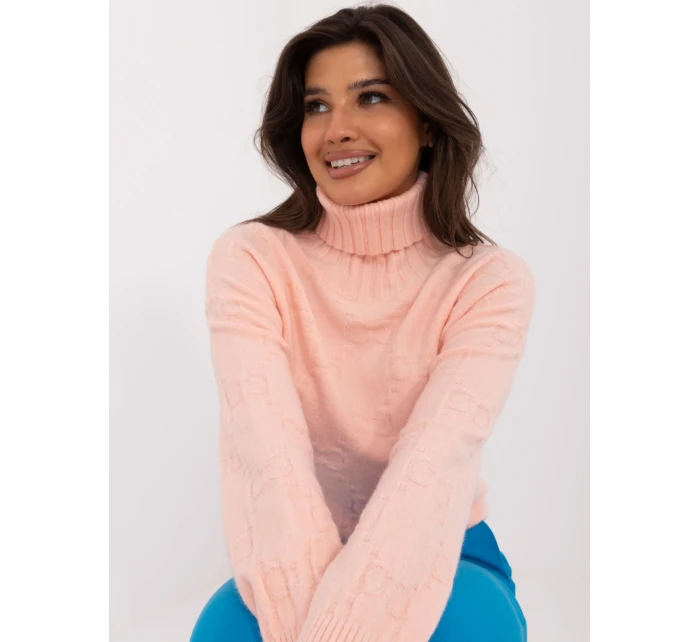 Sweter AT SW brzoskwiniowy model 20459085 - FPrice Sweter AT SW brzoskwiniowy model 20459085 - FPrice