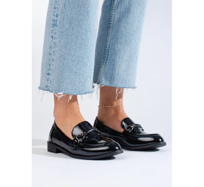 Výborné mokasíny dámské černé bez podpatku Výborné mokasíny dámské černé bez podpatku