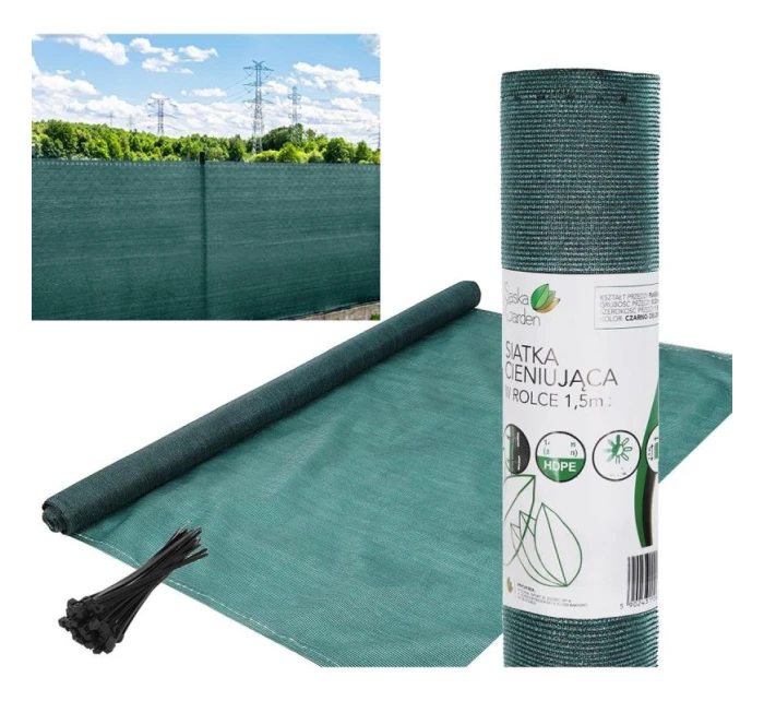 STÍNÍCÍ SÍŤ 140G/M2 1,5X50M TMAVĚ ZELENÁ