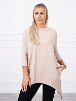 Mikina s potiskem jízdního kola béžová