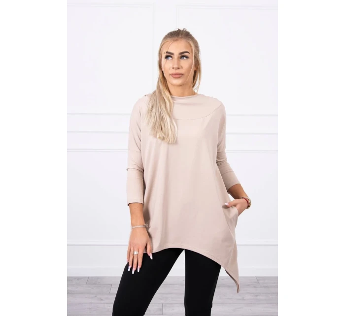 Mikina s potiskem jízdního kola béžová